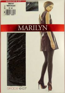 Marilyn GRACE E07 R3/4 rajstopy panterka grey/black